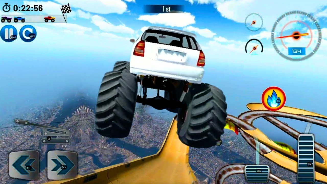 Juegos De Carros Mega Ramp 5 Carreras De Carros 4x4 Youtube