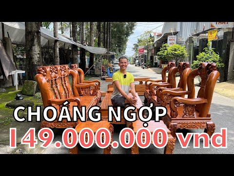 Video CHOÁNG NGỢP KHỦNG Bộ bàn ghế gỗ gõ đỏ Minh Quốc tay... - youtube