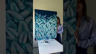 Big leaves painting / Leaf painting / Tropical Garden / Tropical leaves painting