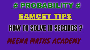 Probability || eamcet probability tips||  how to do easy way  in probability ||