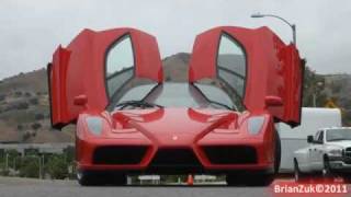 Brianzuk records an absolutely beautiful rosso corsa red ferrari enzo
with black interior, parked the doors open, at event. video shows
exter...