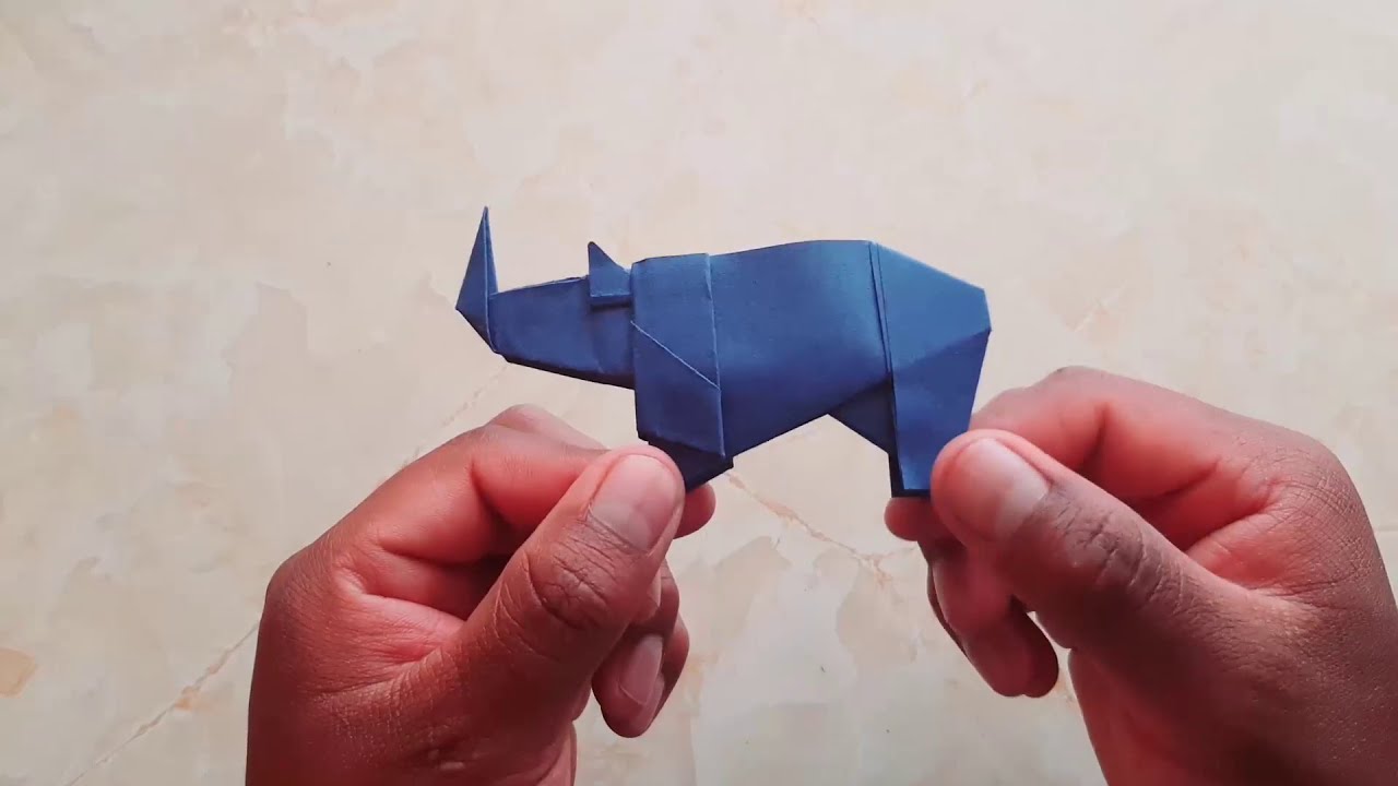 🦏un rinoceronte de papel, origami facil , papiroflexia YouTube