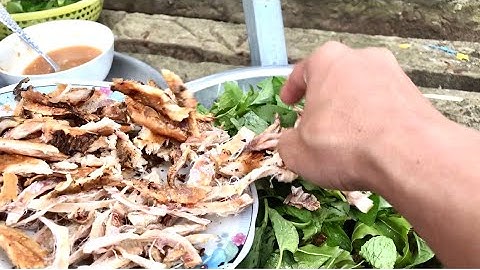 Ăn gỏi khô cá lóc với lá sầu đâu, món ngon khó cưỡng | HMS Vlog #short