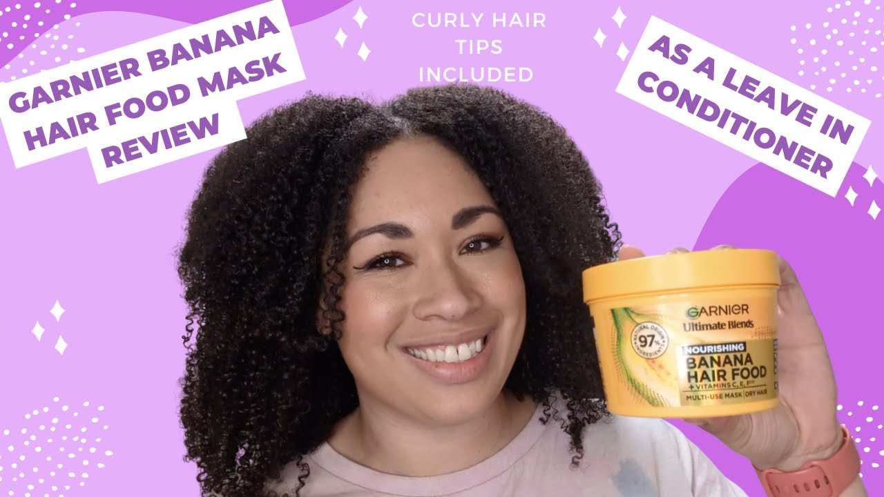 Garnier Banana Hair Mask as a Leave-In Conditioner for 3C/4A Curls | Review & Results! 🍌✨