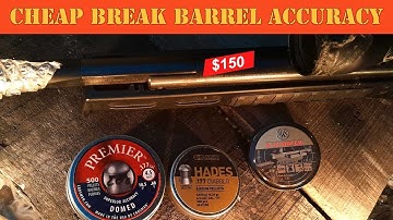 CHEAP BREAK BARREL ACCURACY TEST WITH DOME + HOLLOW POINT + WADCUTTER PELLETS