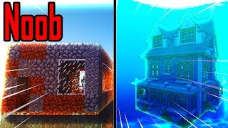 Thăm Nhà Noob Xây Nhà Hiện Đại Dưới Nước Trong Minecraft