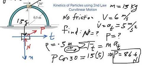 Kinetics of particles using second law: example of  curvilinear motion