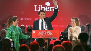 Justin Trudeau speaks after winning the 2021 federal election