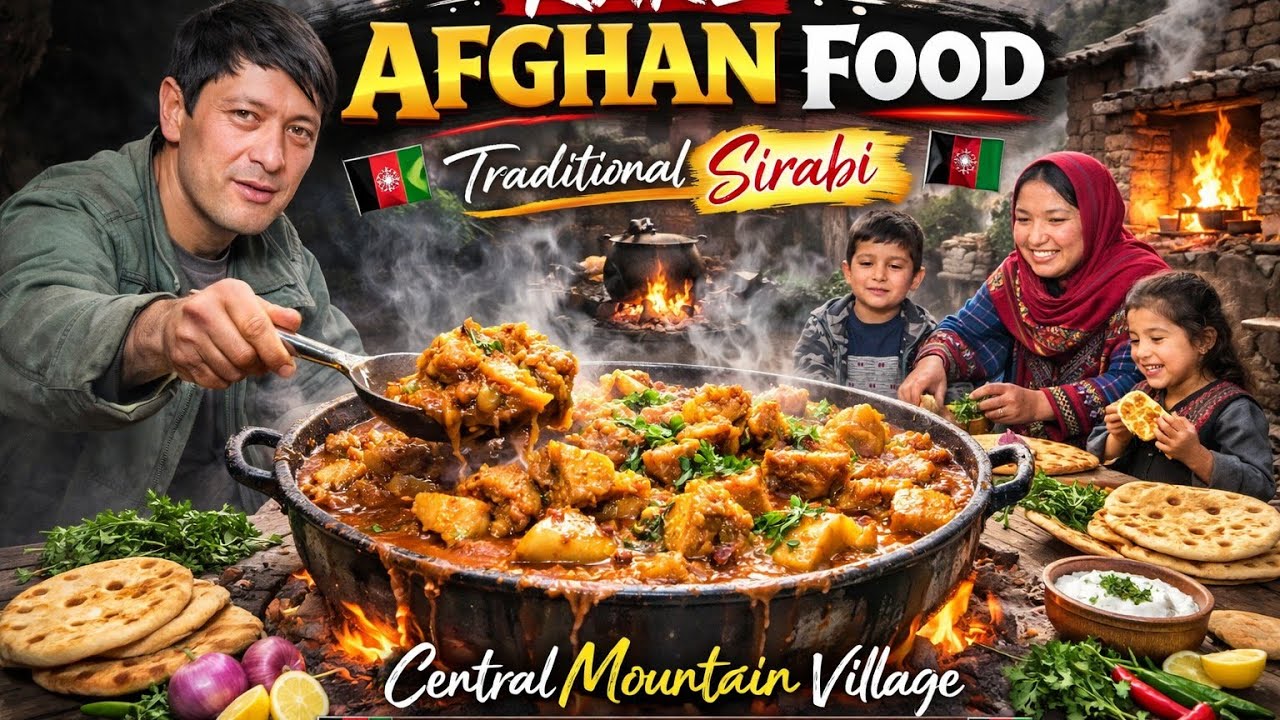 Cooking Rare Afghan Sirabi in Rural Central Mountains | Delicious Village Life of Afghanistan