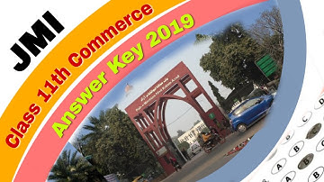 Answer Key | JMI Class 11th Commerce| 2019 | Entrance Exam | #myteachingrobot