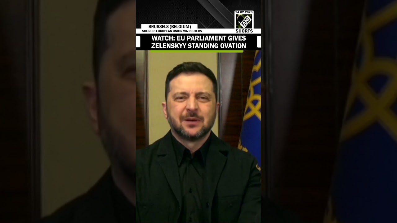 Watch: Ukraine President Vlodymyr Zelenskyy gets standing ovation from EU Parliament