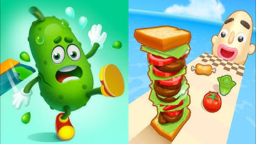 Sandwich run Vs Wacky run gameplay, New top Satisfying ASMR walkthrough video game