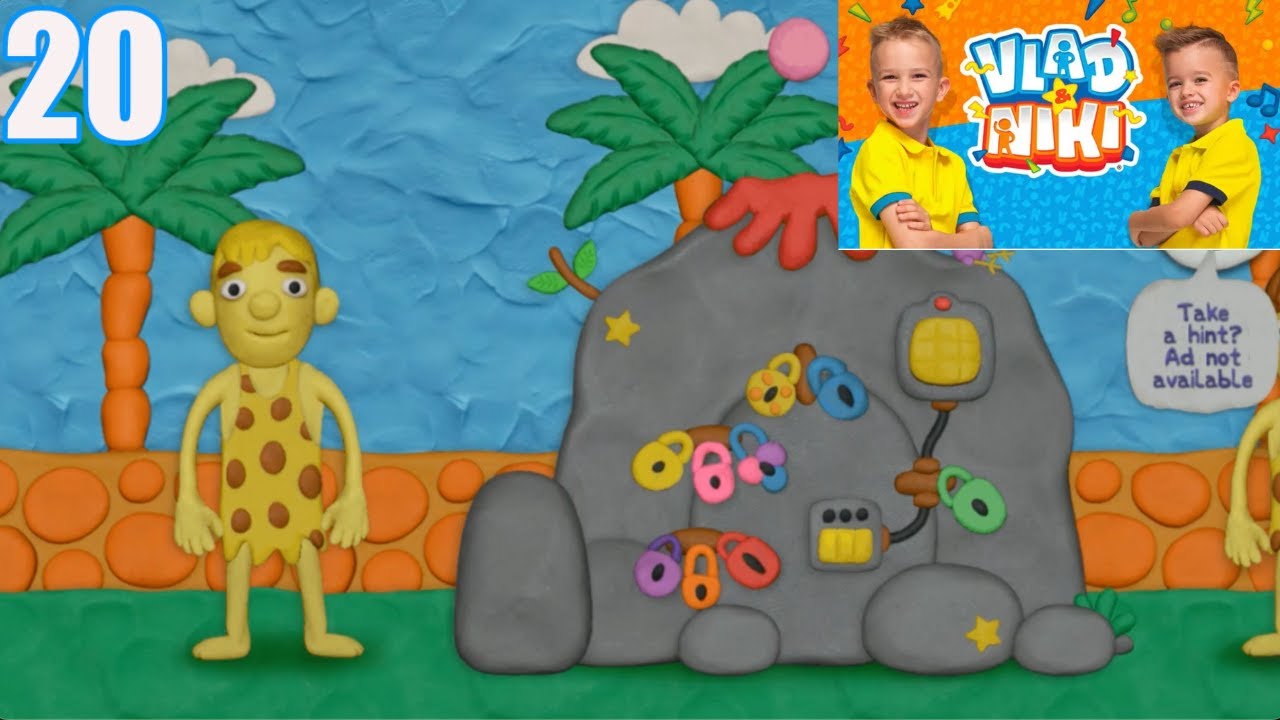 Vlad and Niki 12 Locks Level 20 Walkthrough - Help them open the cave door RUD Present