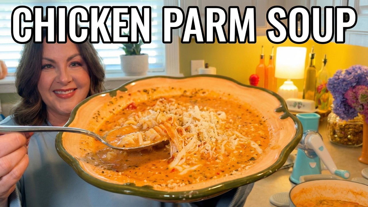 Easy Chicken Parmesan Soup in a Dutch Oven 🍲