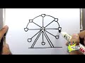 How to draw easy ferris wheel