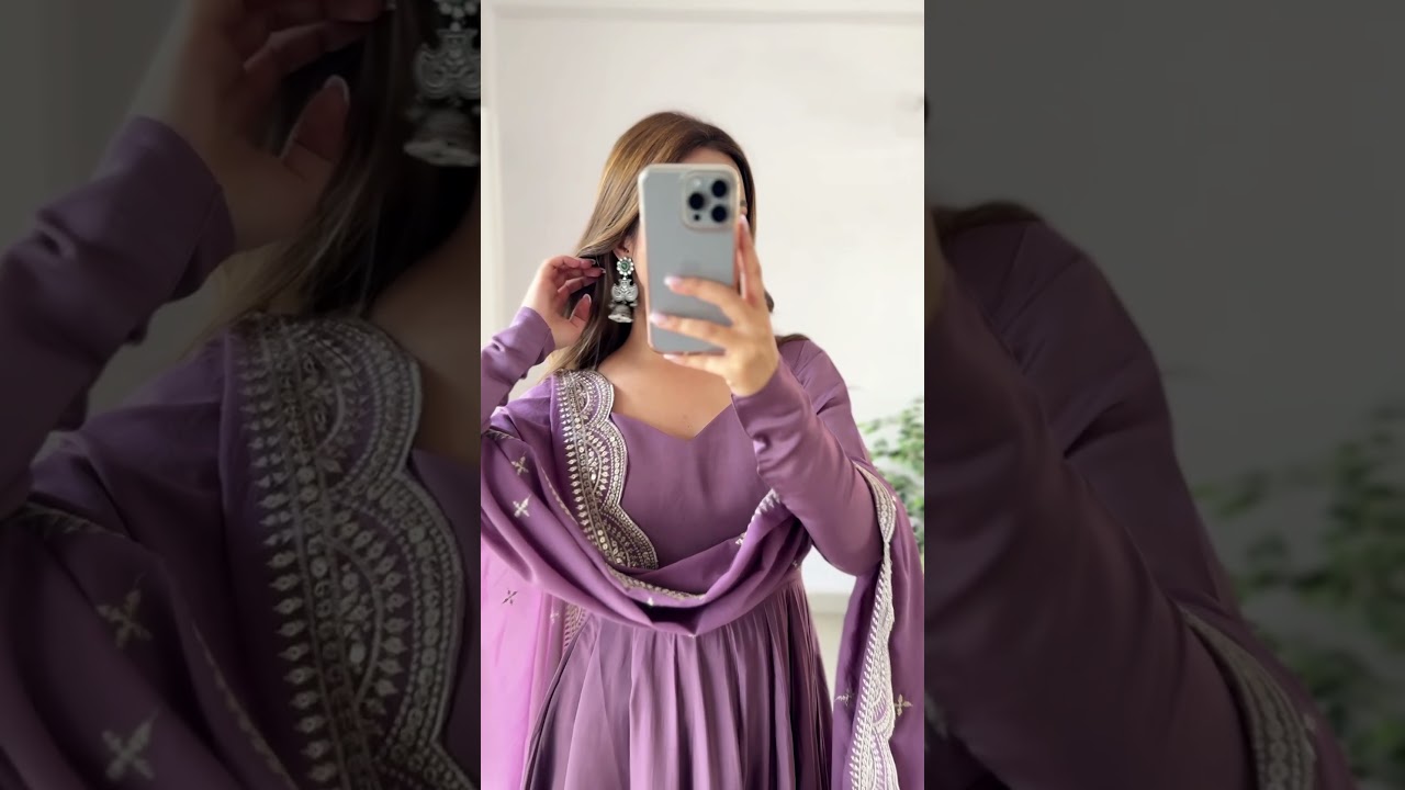 Purple Roman Silk Chanderi Suit