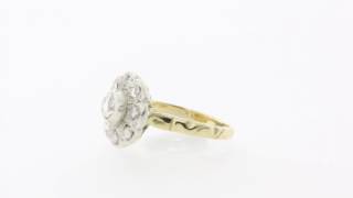 Gouden Vintage Entourage Ring Met Roosdiamant 14 Krt