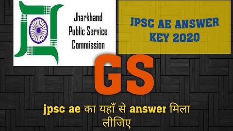 JPSC AE 2020 answer key || General studies || #jpsc #ae #2020