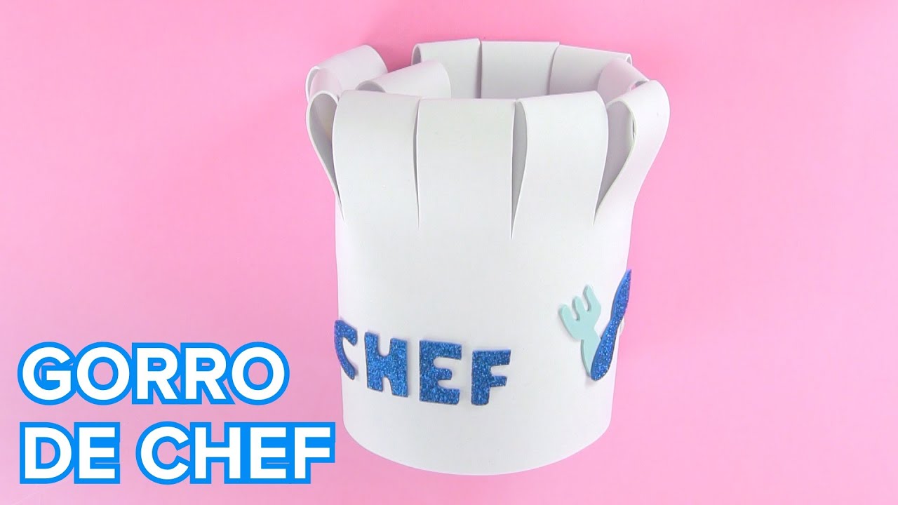 hacer un gorro de cocinero con goma | Manualidades infantiles -