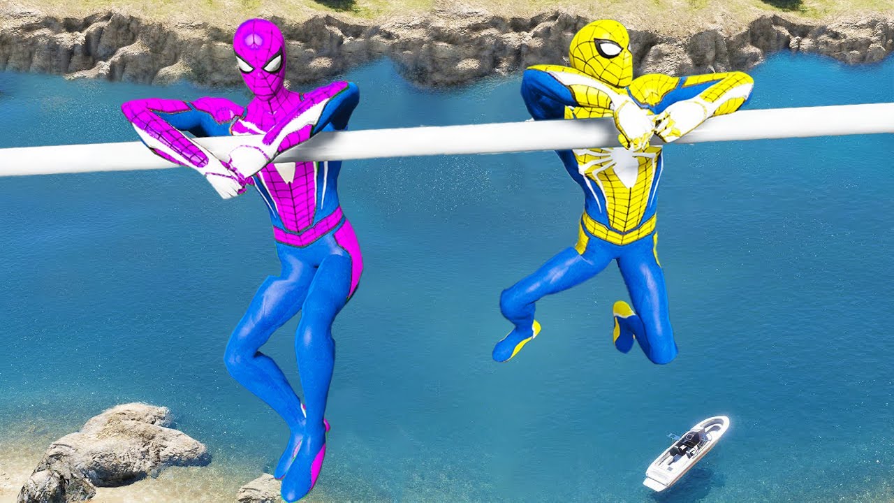 SPIDERMAN CRAZY JUMPS/FALLS #22 (GTA 5 Spider-Man Fails)