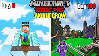 Minecraft 100 Days but the World Grow Everyday !