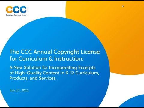 The CCC Annual Copyright License for Curriculum & Instruction
