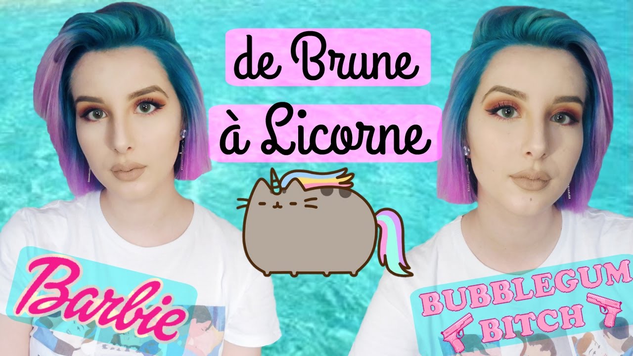 🦄 PASSER DE BRUNE A LICORNE | Décoloration ~ Patine ~ Coloration Turquoise / Violet / Rose