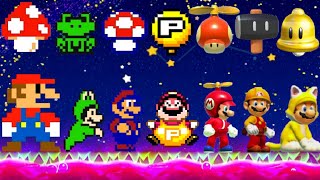 Super Mario Maker 2 - All Mario Power-Ups in Night Mode (4K HD)