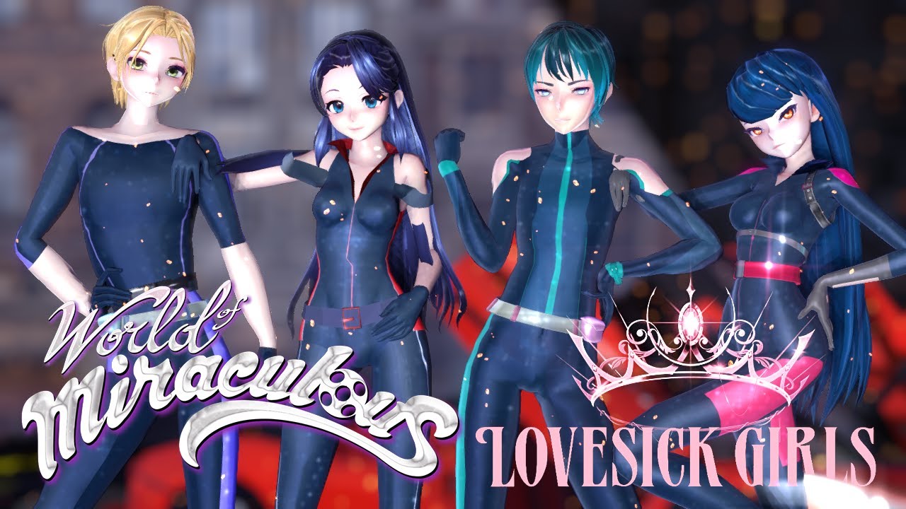 [MMD] Miraculous × World of Winx : BLACKPINK - Lovesick Girls [Marinette, Adrien, Luka, Kagami]