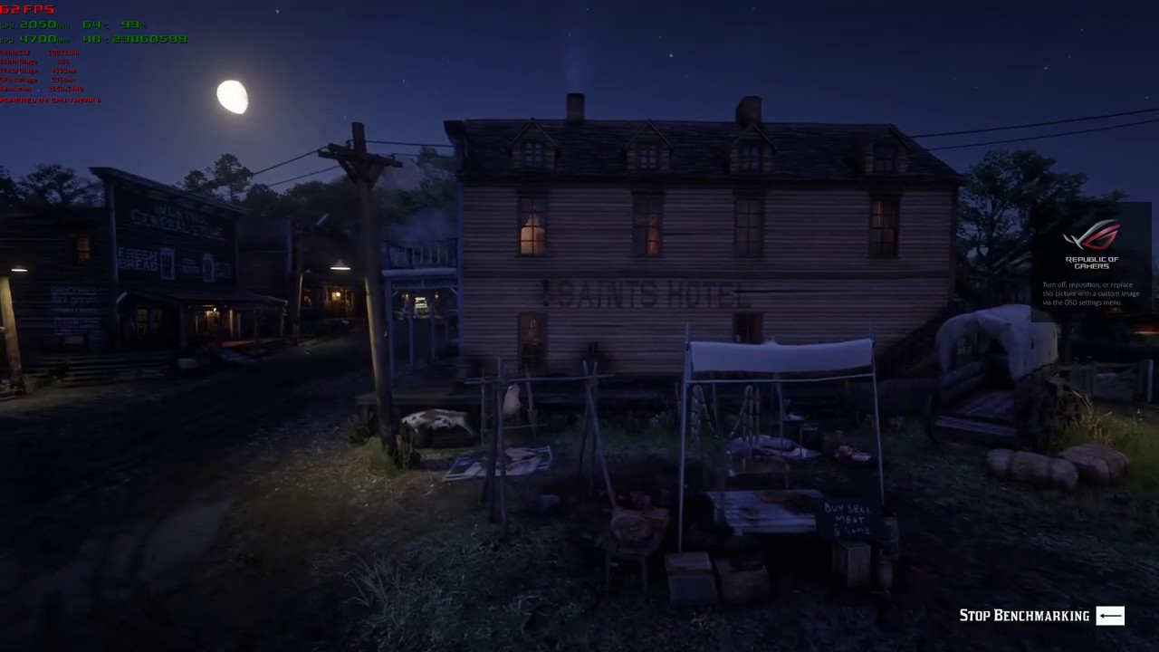 Red Dead Redemption 2 Benchmark // i9 9900k and Asus Gtx 1080 settings medium and high