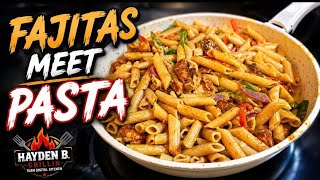 Creamy Chicken Fajita Pasta!! The Best of Both Worlds!!
