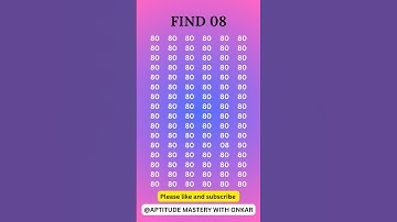 Find 08 #maths #quiz #puzzle #iqtest #game  #upsc #ias #yt  #shorts #viralvideo #riddles #trending