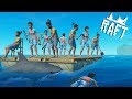 🌊RAFT INSANE 9 PEOPLE MULTIPLAYER MADNESS !! Raft Survival Multiplayer Gameplay S2Ep1