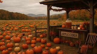 🎃 Cozy Pumpkin Patch Ambience with Soft Jazz, Cider & Candlelight | Relaxing Autumn Evening Vibes 🍁