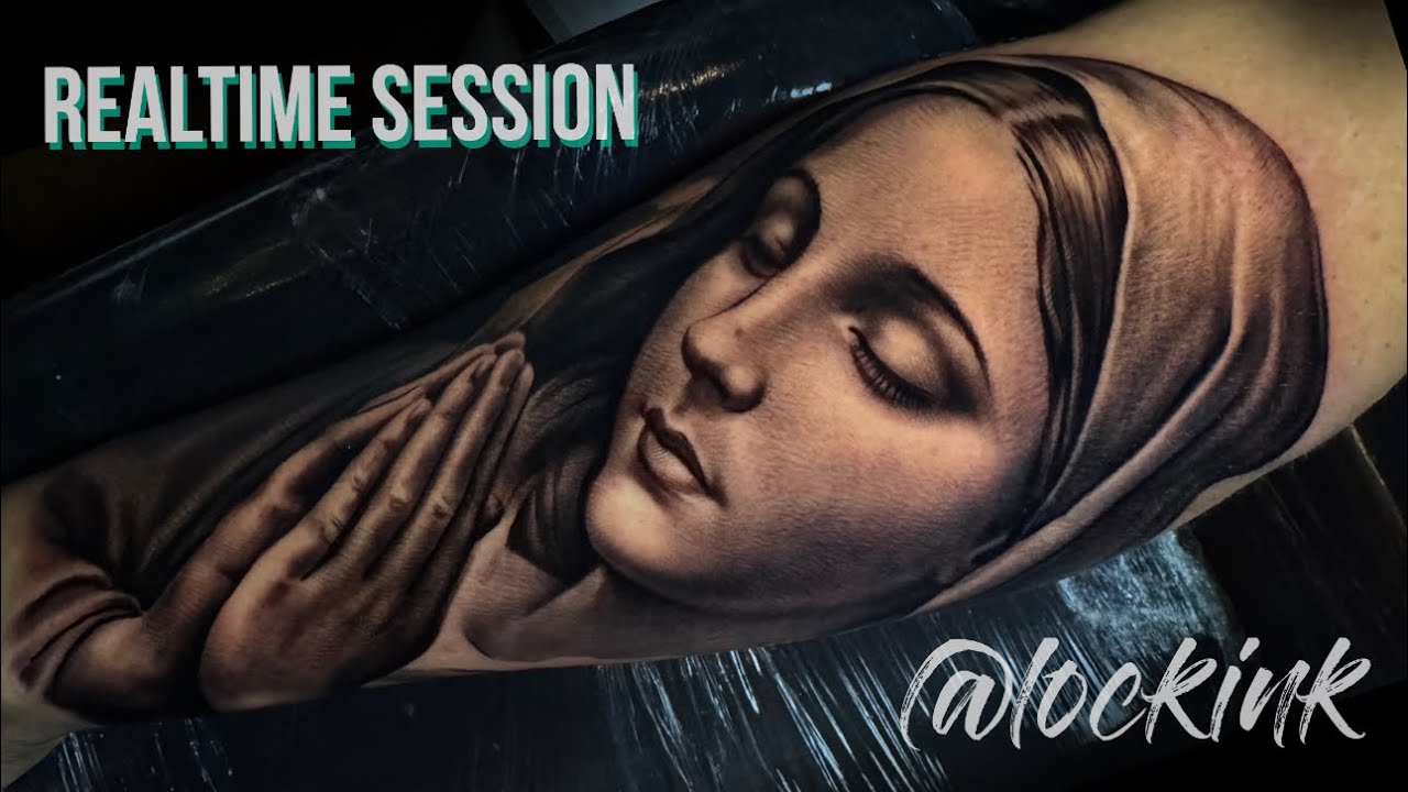 SESSÃO MARIA - TATUAGEM REALISTA RELIGIOSA - TATUANDO EM TEMPO REAL - LOCKINK