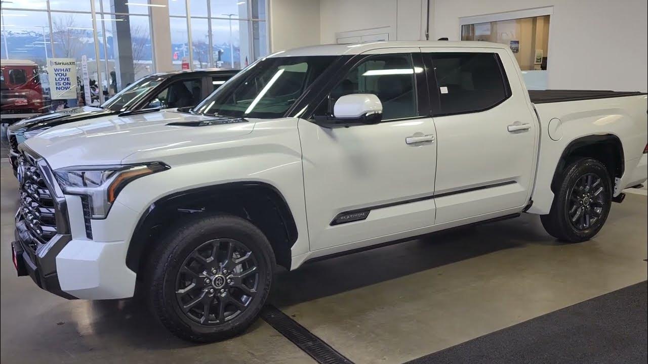 2023 Toyota Tundra HYBRID Platinum in Wind Chill Pearl - YouTube