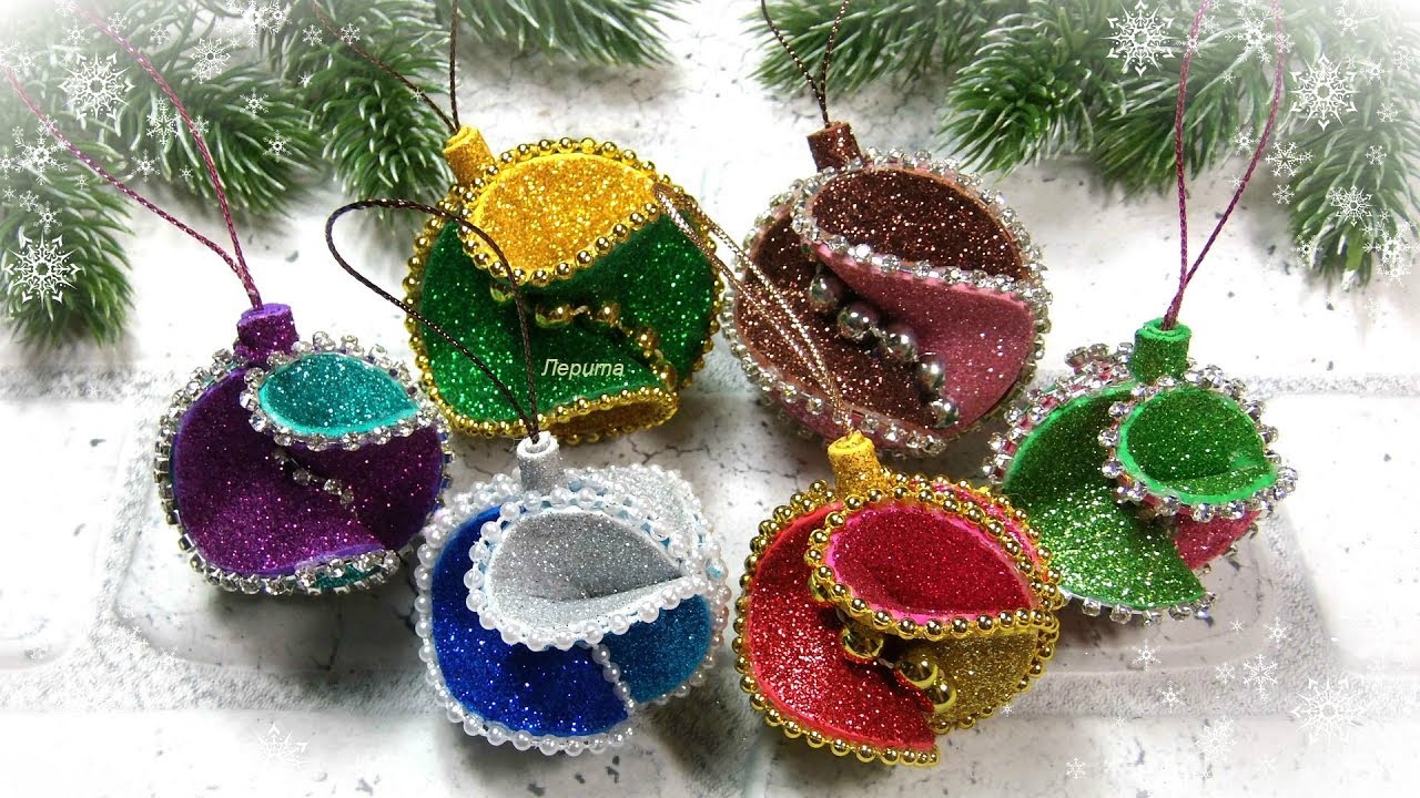 2 Идеи НОВОГОДНИХ ИГРУШЕК из фоамирана 🎄 diy christmas ornaments EVA foam