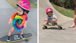 Adorable One-Year-Old Girl Becomes Skateboarding Sensation