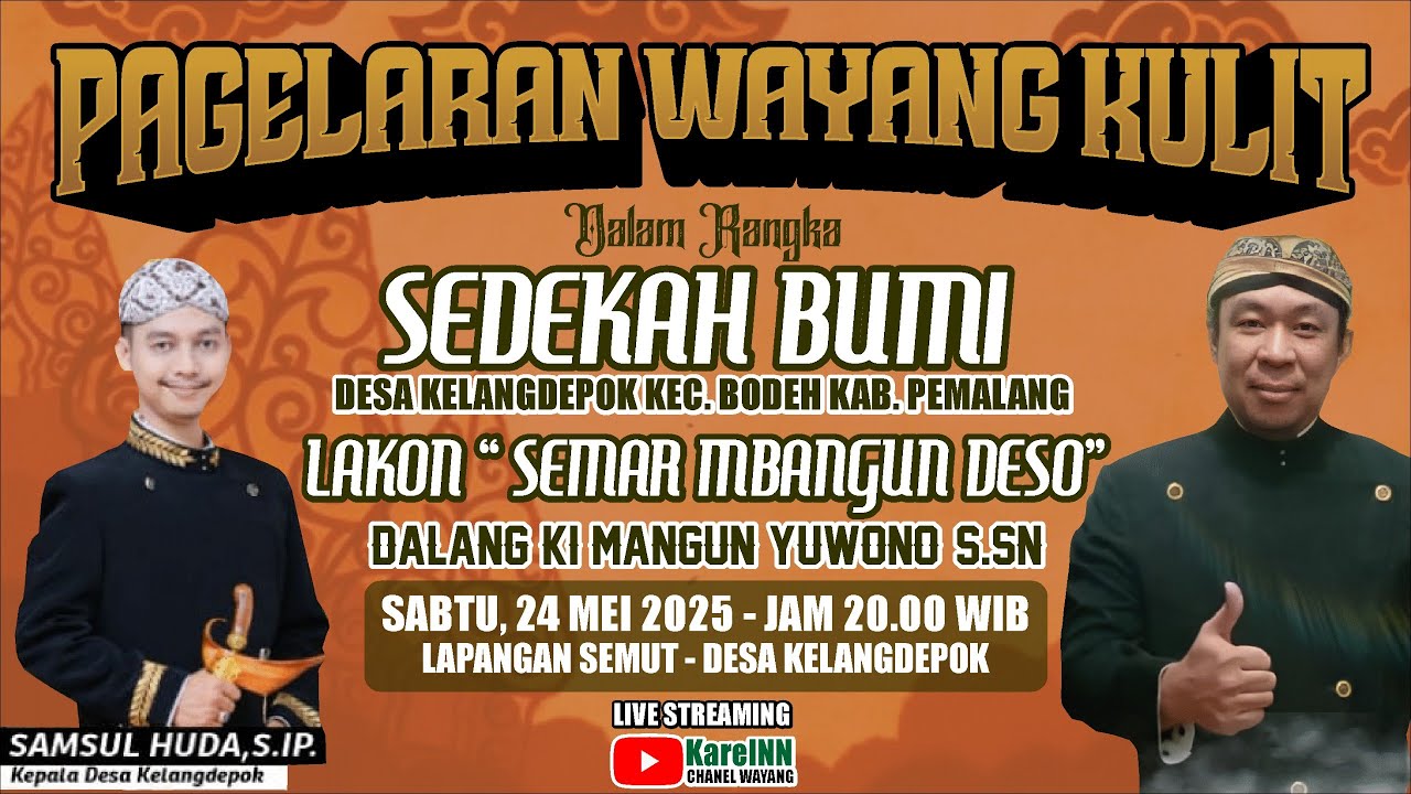 🔴 LIVE STREAMING WAYANG KULIT SEMALAM SUNTUK | DALANG KI  MANGUN YUWONO | LAKON SEMAR MBANGUN DESO