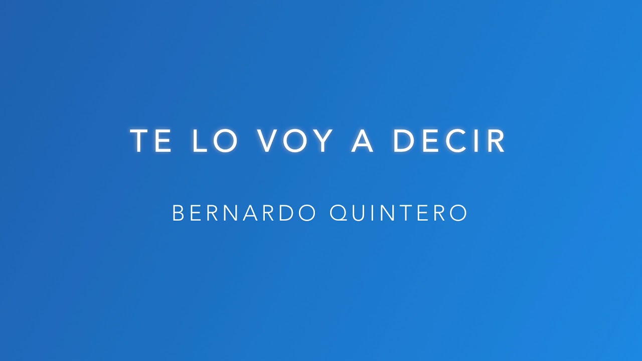 Te Lo Voy A Decir Audio YouTube
