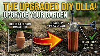 Upgraded DIY Olla Design - New design with a clear top -Self Watering or Automatic Watering