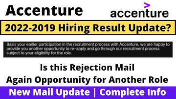 Accenture 2022-2019 Exam Result Update? Released or NOT | New Mail Update | Re-Eligible | All Info