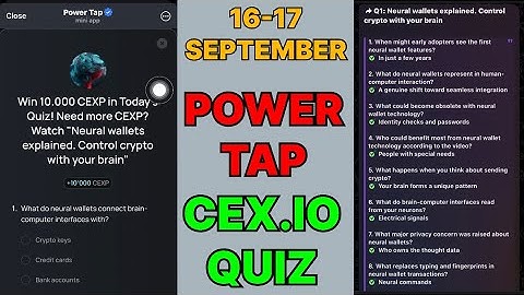 Cex.IO Quiz Answers Today 16 & 17 September | Cex.io Daily Quiz | Cex io daily combo | 