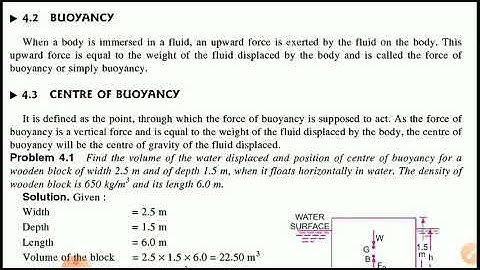 Buoyancy, Centre of Buoyancy,Metacentre and Conditions of Stability of Floating and Submerged Bodies