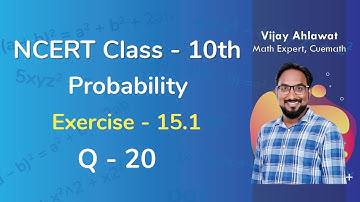 Class 10 Chapter 15 Ex 15.1 Q 20 Probability  Maths NCERT CBSE