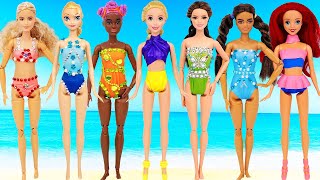 Disney Princesses and Barbie Dolls - How to Make Bikini and Swimsuits