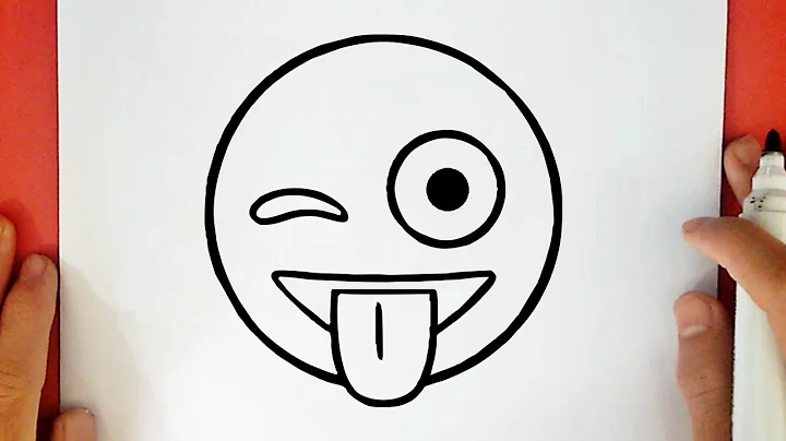 HOW TO DRAW WINKING WITH TONGUE STICKING OUT EMOJI
