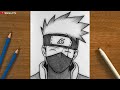 Easy Anime Drawing How To Draw Kakashi Hatake Naruto Drawing Tutorial For Beginners 