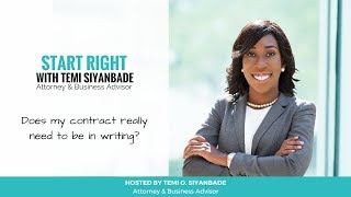 Does my contract really need to be in writing?