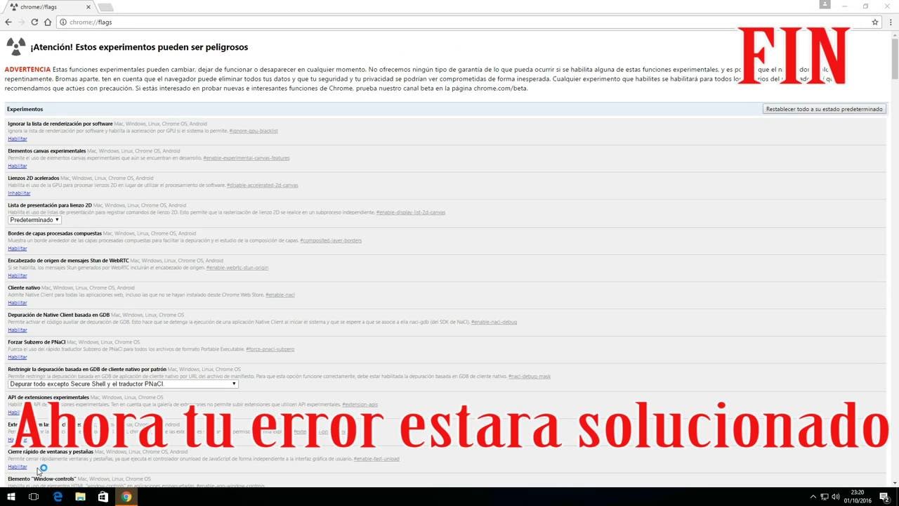Solución al Error de Chrome "ERR_QUIC_PROTOCOL_ERROR " - YouTube